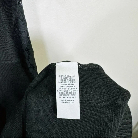 Eliza.J Black Sweater Dress With Lace Sleeves - Picture 14 of 16